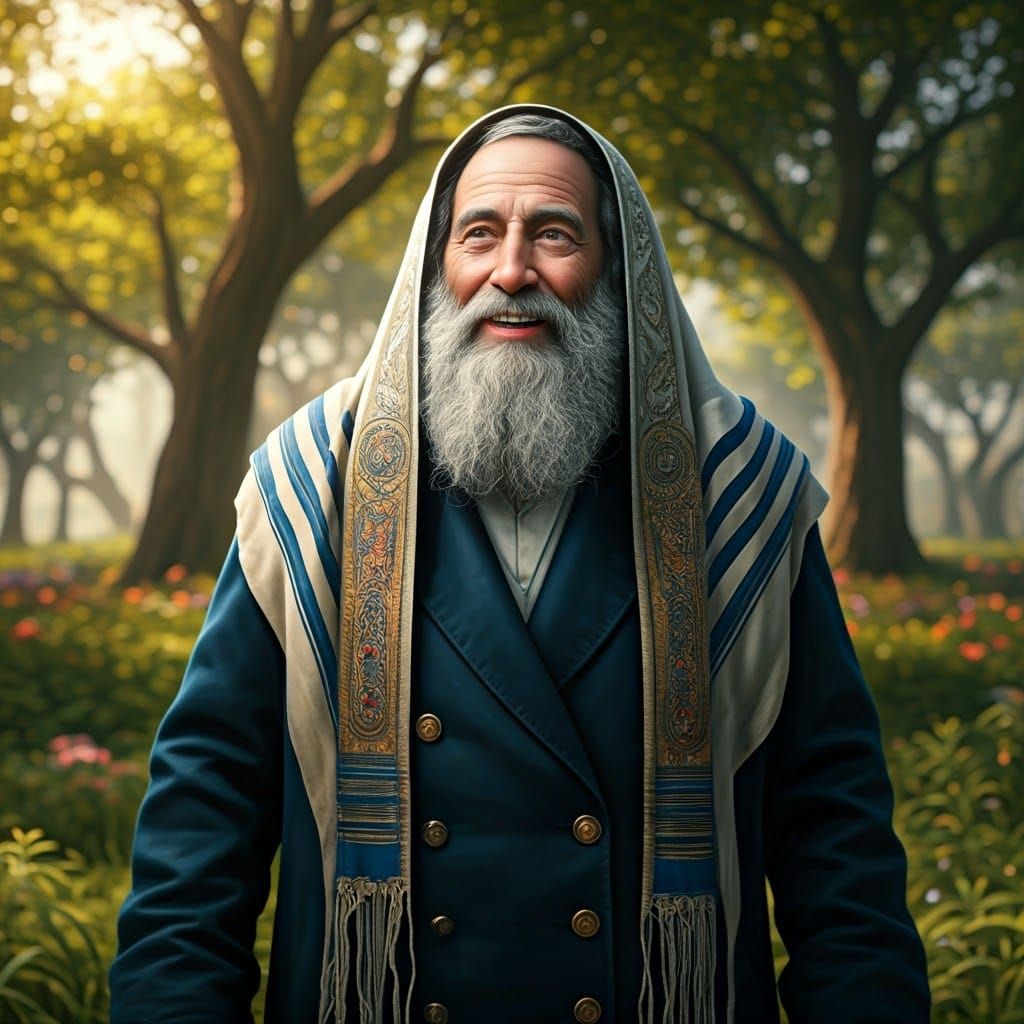 A Devout Chassidic Breslov Man in Contemplative Prayer