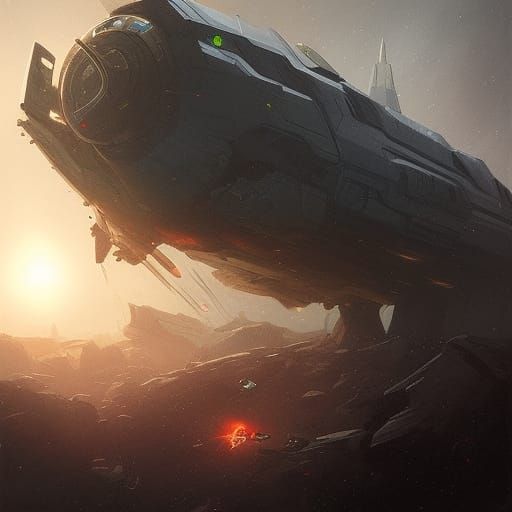 Sinister Space Battlefield on Alien World