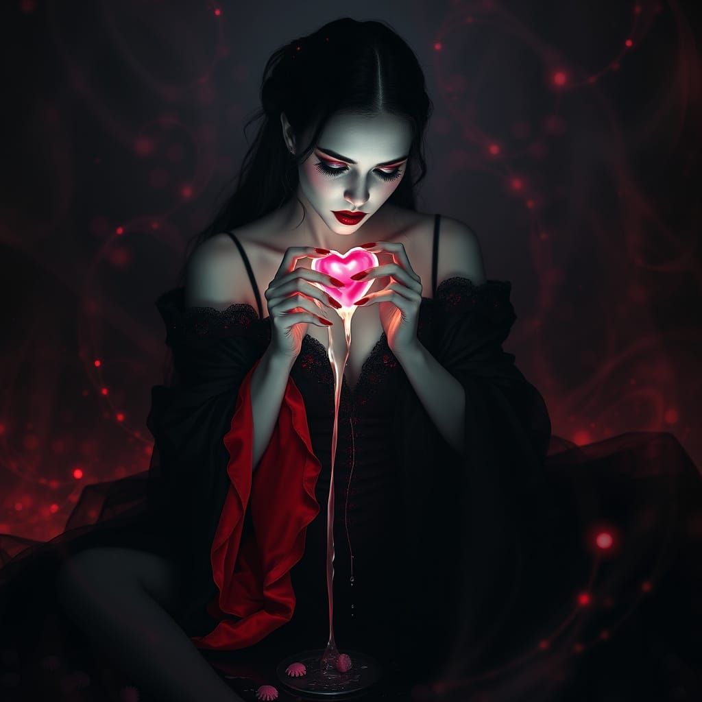 Ethereal Vampire Siren Savoring Sweet Mystery