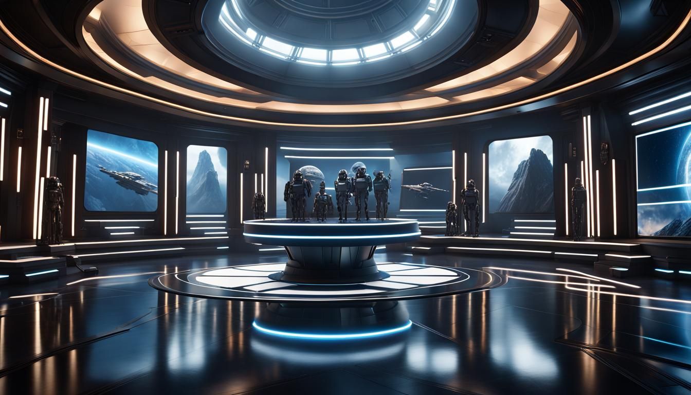 Star Wars-Themed Broadcast Studio with Sleek Design