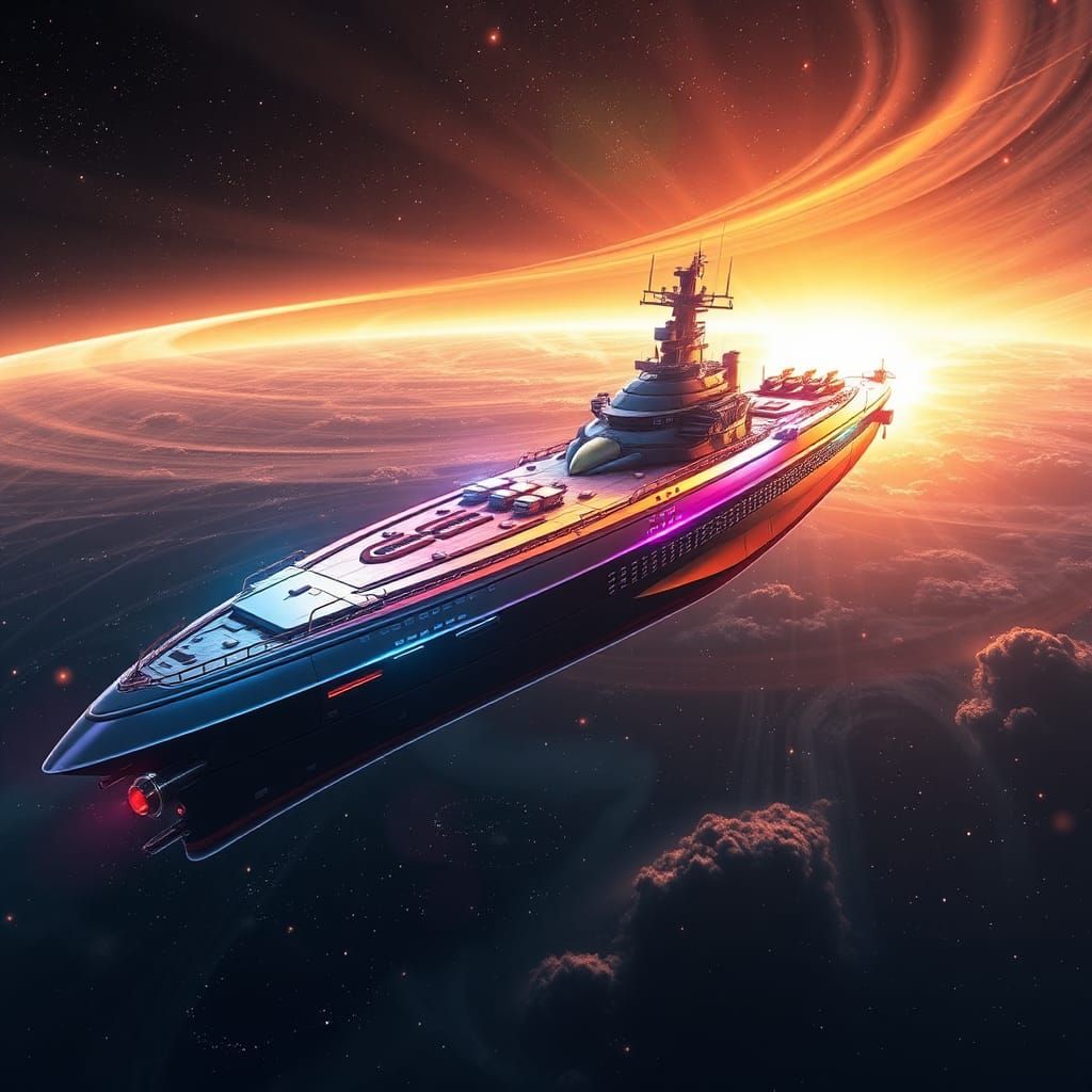 Space Battleship Yamato Soaring Through the Cosmos