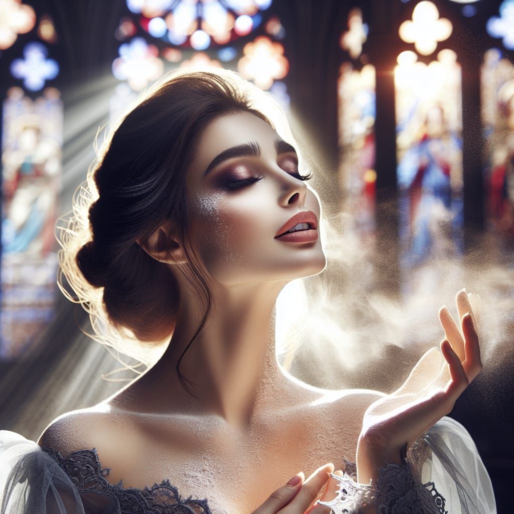 Vampire's Last Sunrise Bathed in Cathedral Light