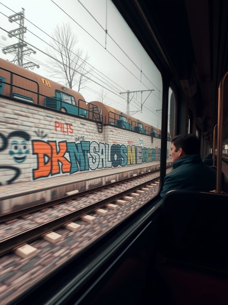 Anamorphic Railway Embankment Mural in Motion