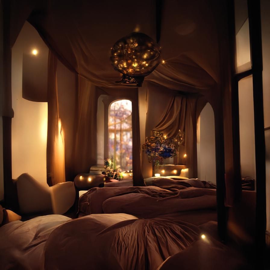 Opulent Bedroom Interior in Art Deco Style