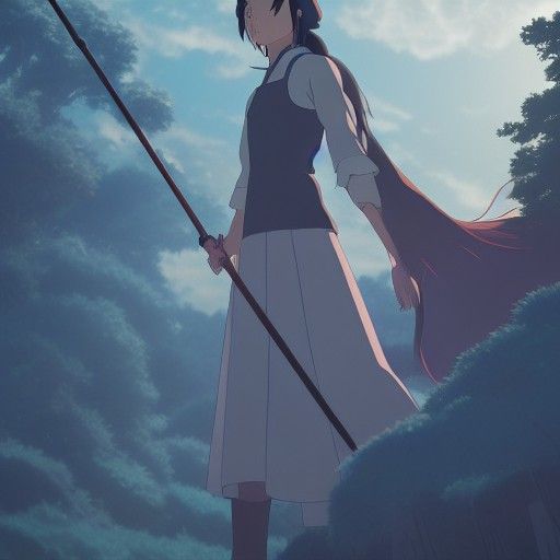 Anime Key Visual in Ghibli Style