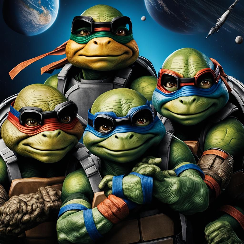 Ninja Turtles as Astronauts: Professional Portrait