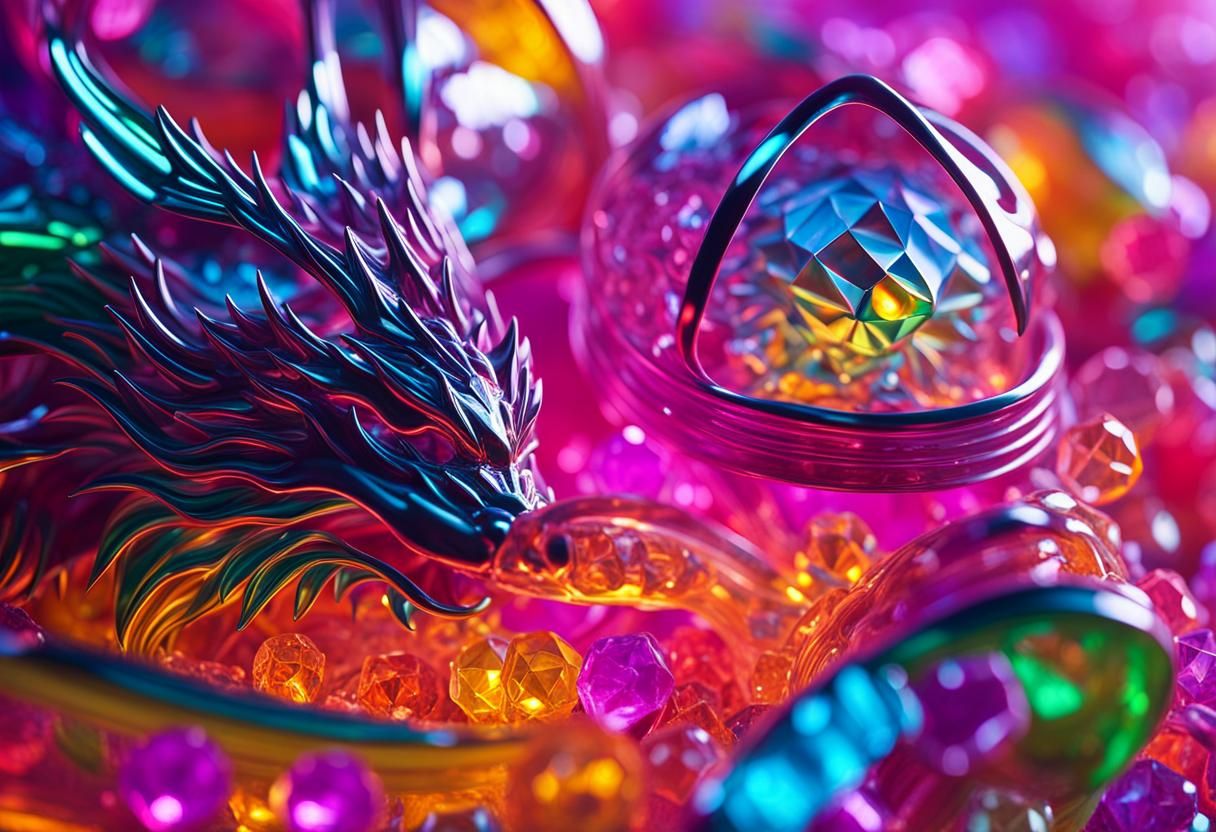 Translucent Dragon's Den Through Kaleidoscopic Portal