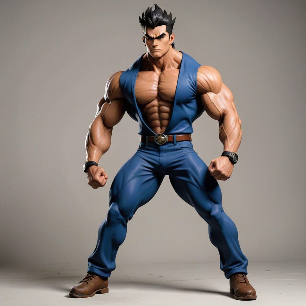 Giant Bodybuilder Ash Ketchum in Muscular Glory