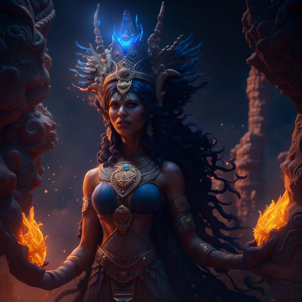 Goddess Ishtar's Descent: A Detailed Matte Painting