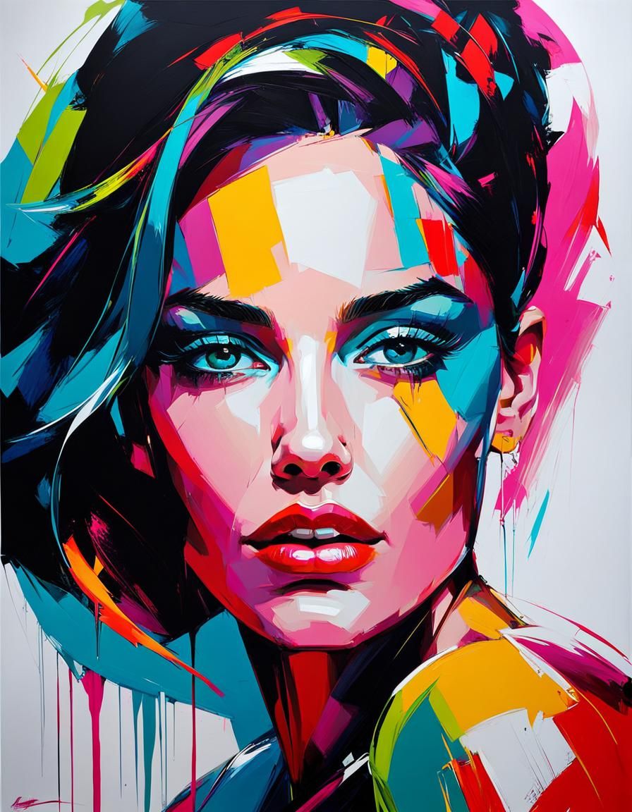 Colorful Impasto Portrait with Expressive Brushwork