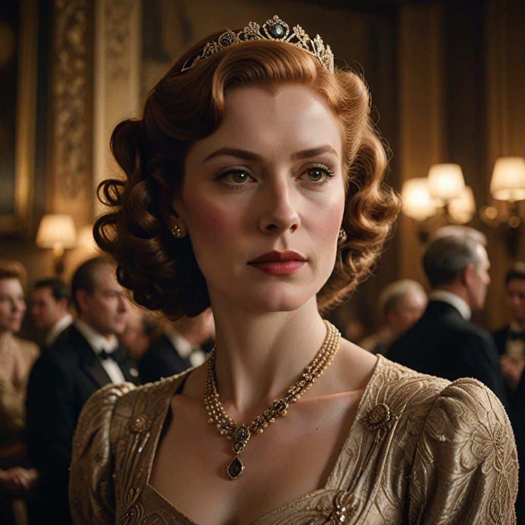 Elegant English Princess in Regal Attire