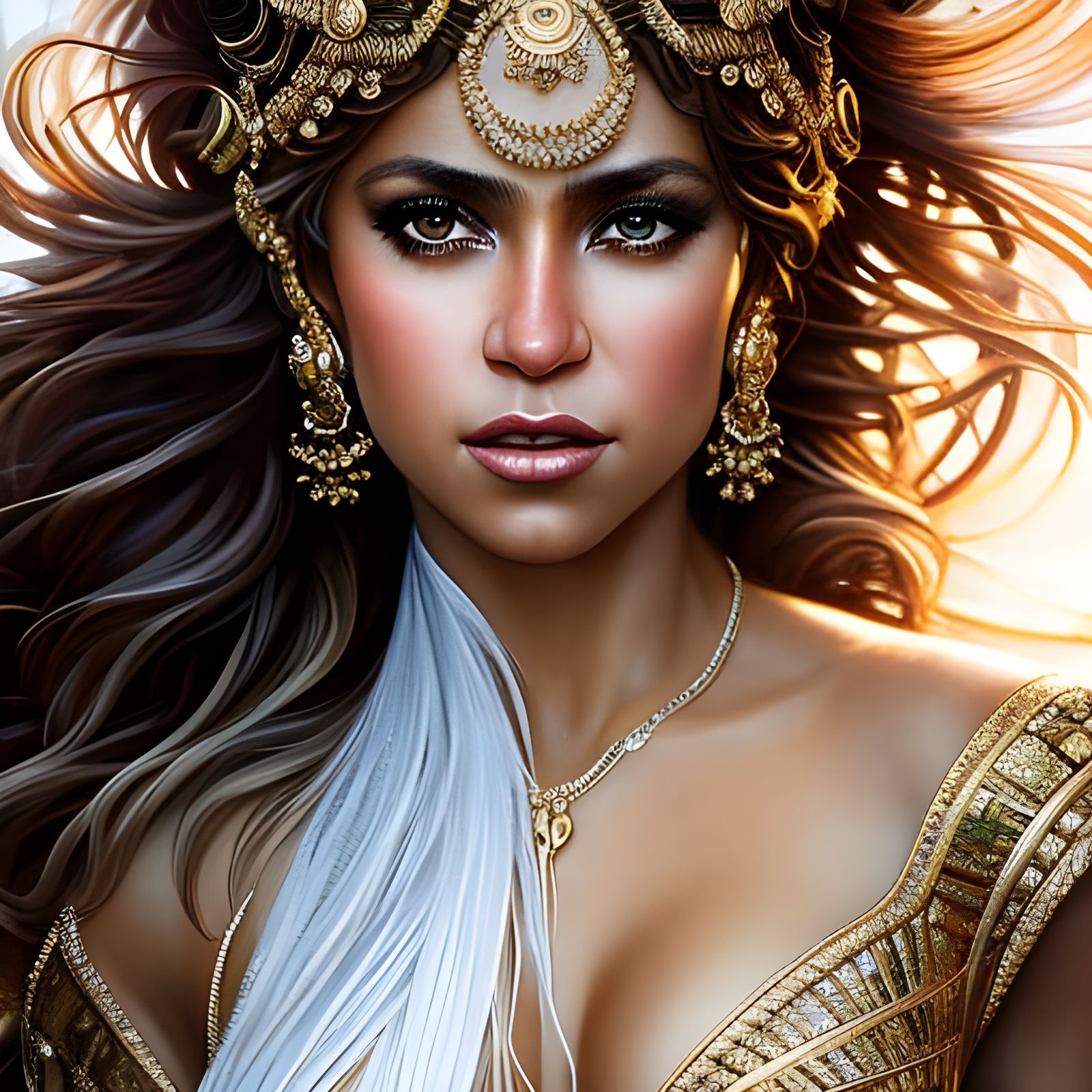 Salt-Kissed Shakira: A Hyperdetailed Cinematic Portrait