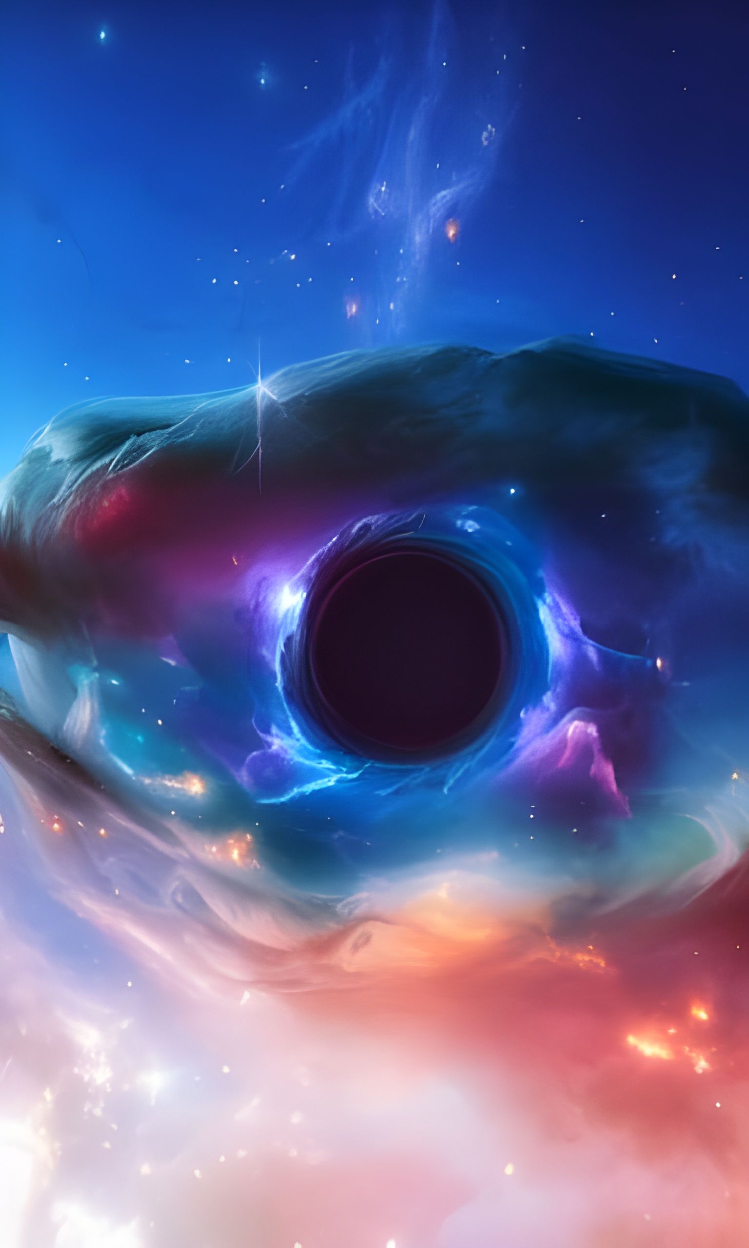 Galaxy Nebula Swirling Inside an Eyeball