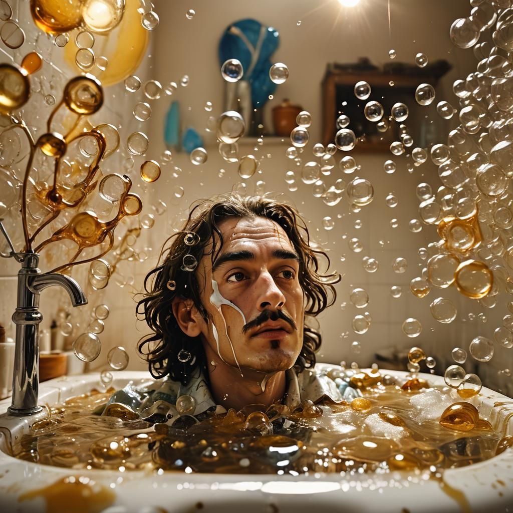 Surreal Dish Sink Nightmare as Oil Painting