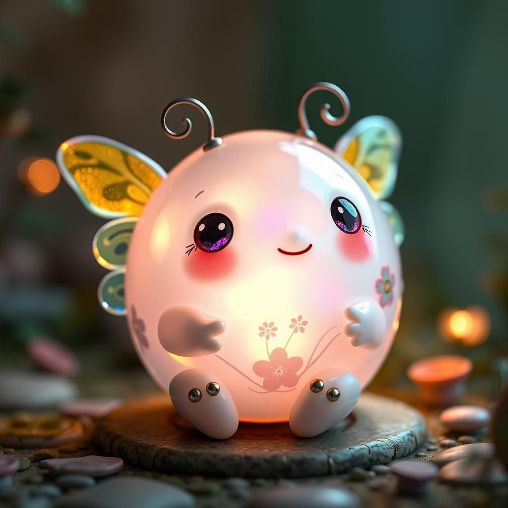 Adorable Glass Creature Radiating Gentle Glow