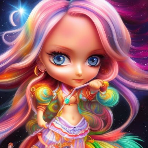 Chibi Witch in Pastel Colors: Digital Art