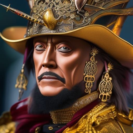 Christopher Walken as Pirate: Detailed Pencil Sketch