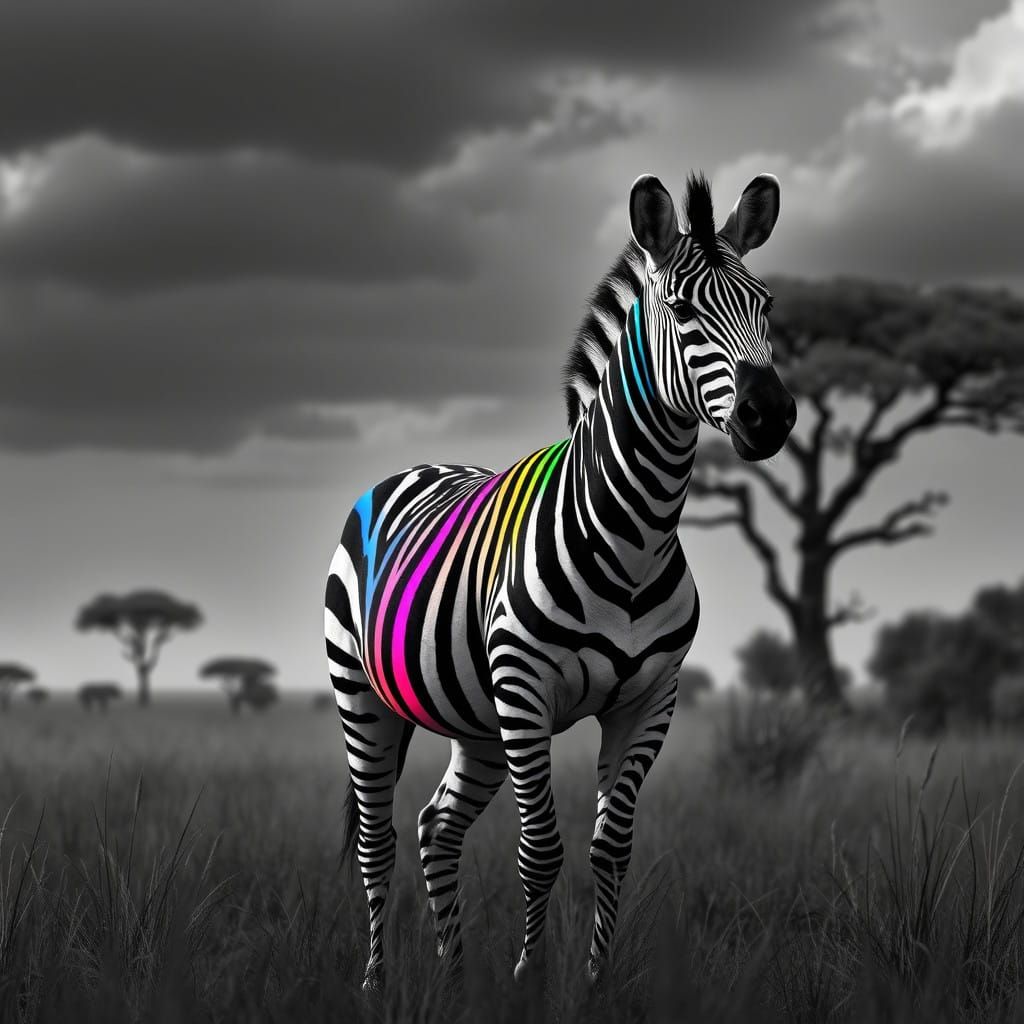 Majestic Zebra in Vibrant African Savannah