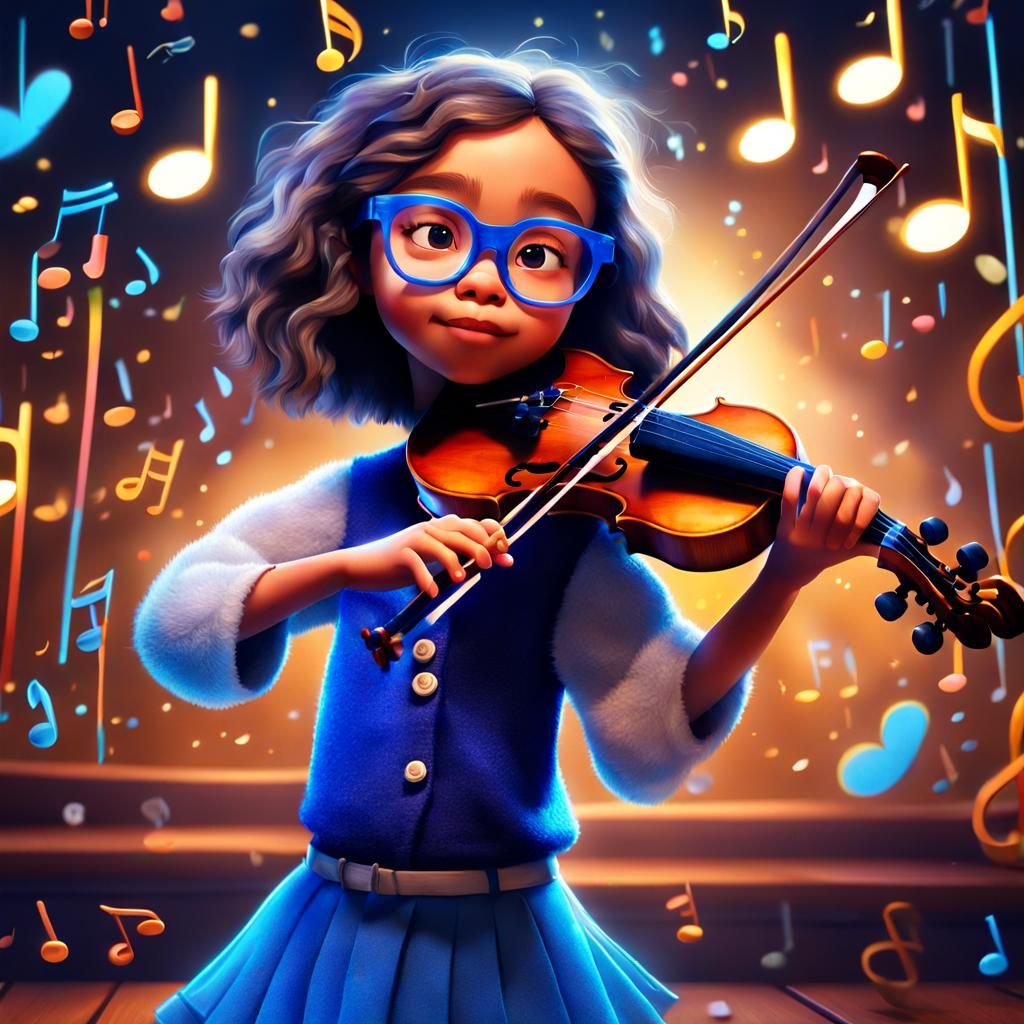 Cartoon Girl and Puppy Concert in DreamWorks Style