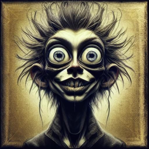 Black Canvas: Grunge-Style Portrait with Golden Highlights