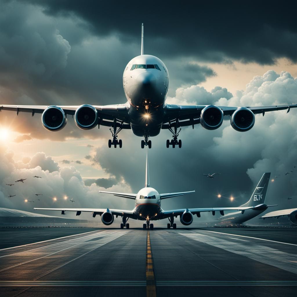 Airplane Landing: Epic Cinematic Digital Matte Painting