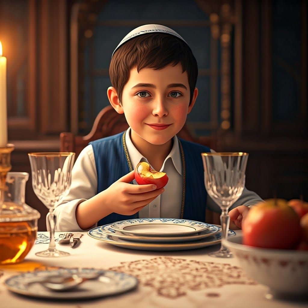 Boy Celebrates Rosh Hashanah: 3D Game Cinematic