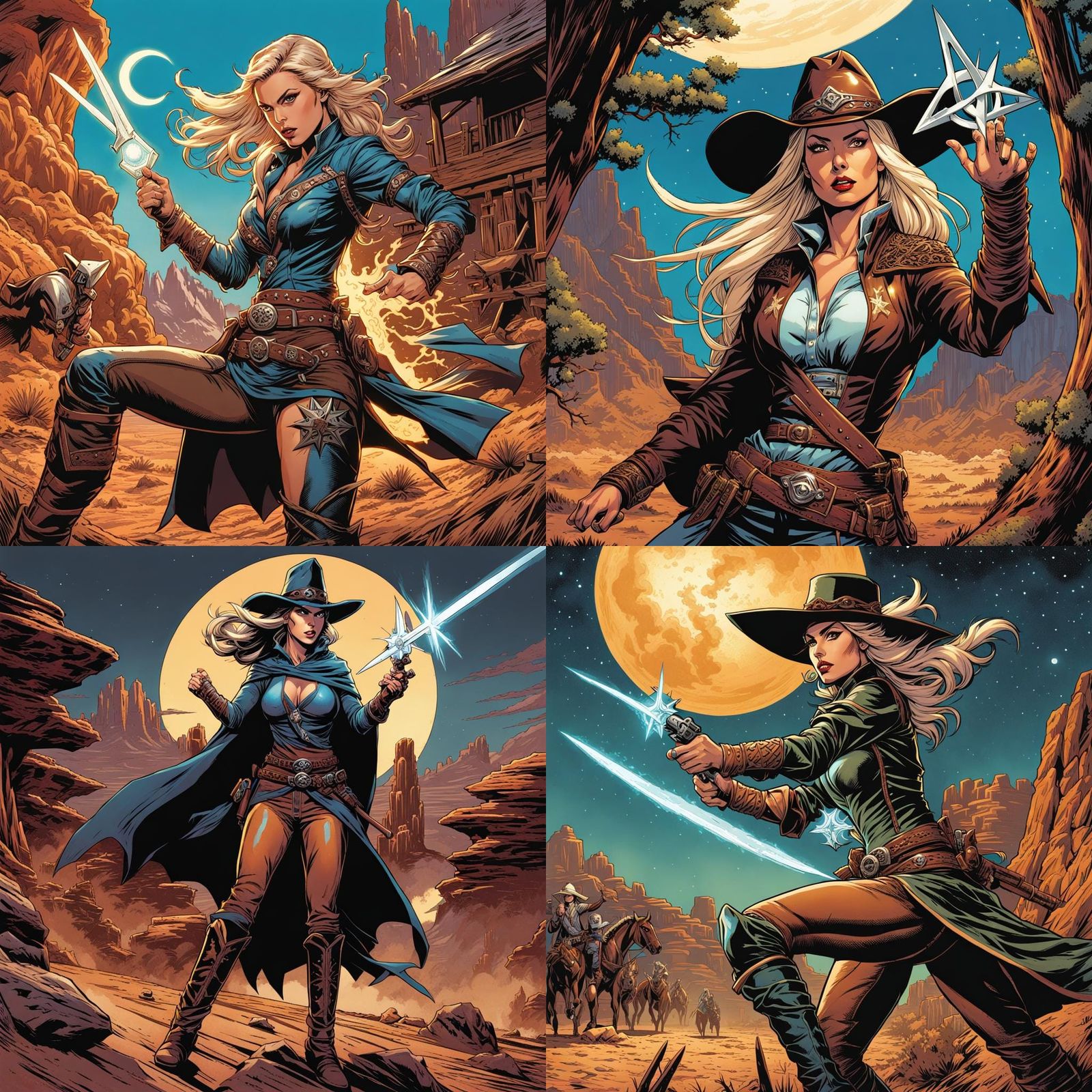 Elf Cowgirl Ninja Wizard in Wild West