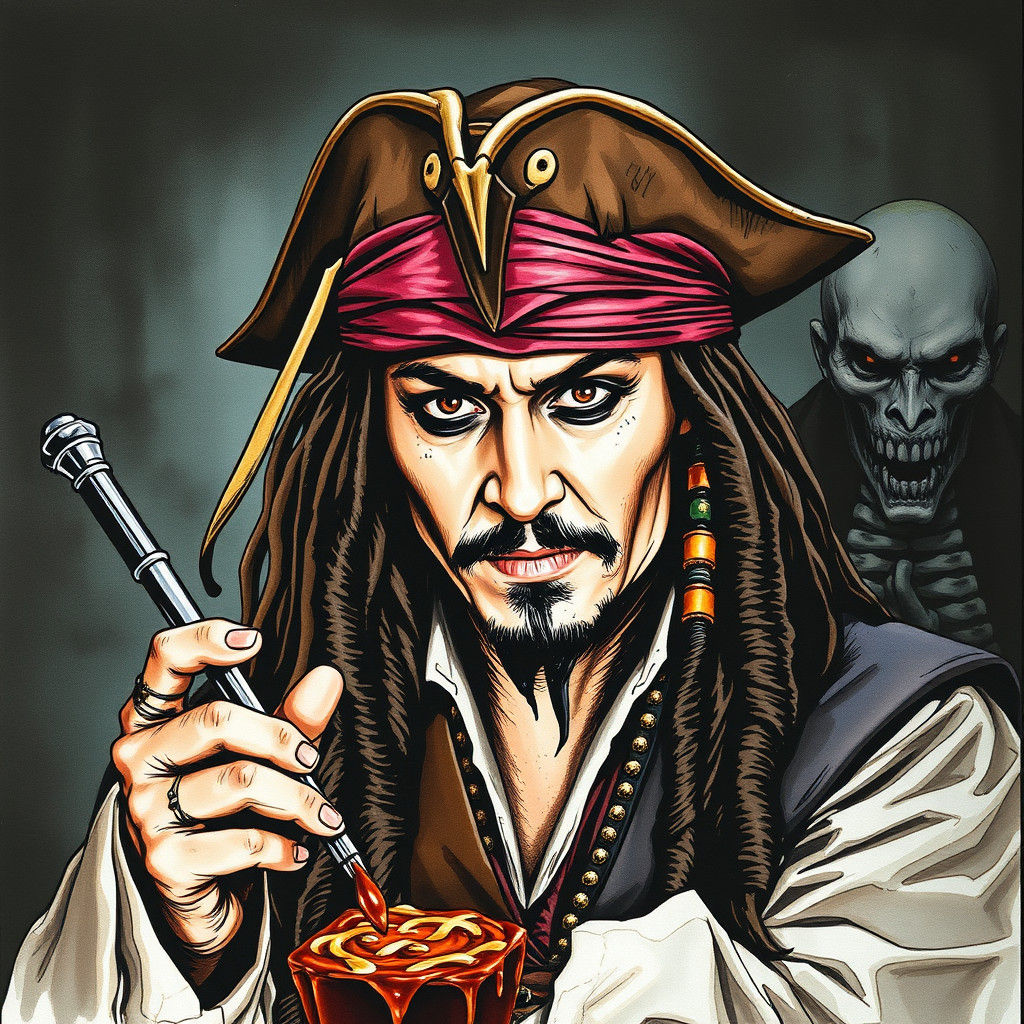 Captain Jack Sparrow's Chocolate Factory in Dark Fantasy Sty...
