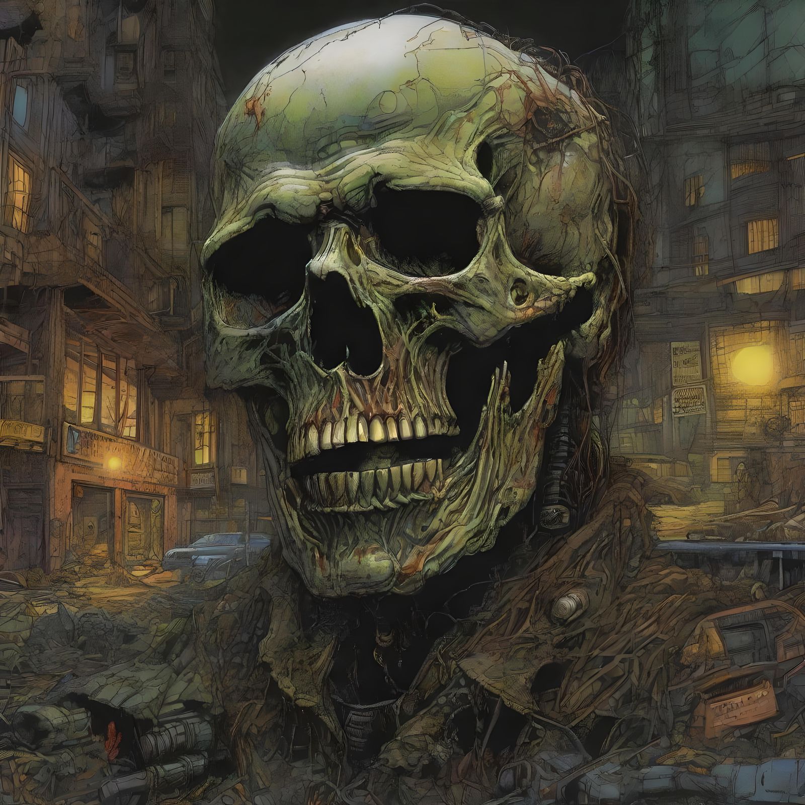 Gothic Horror in Hyperreal Comic Art Style