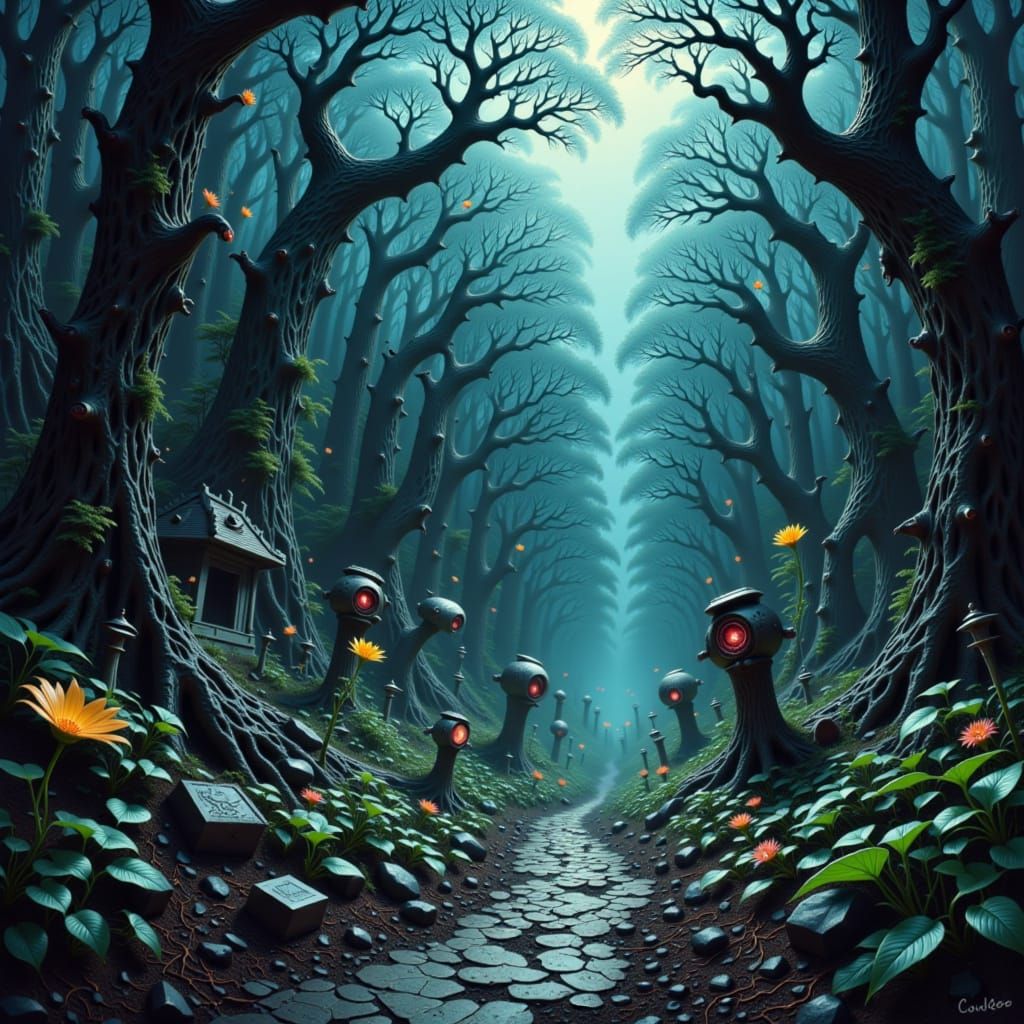 Nightmarish Graveyard Landscape of Evil and Death