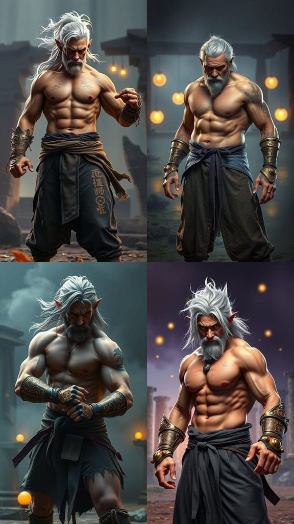 Hyper-Realistic Dark Fantasy Warrior in Combat Stance