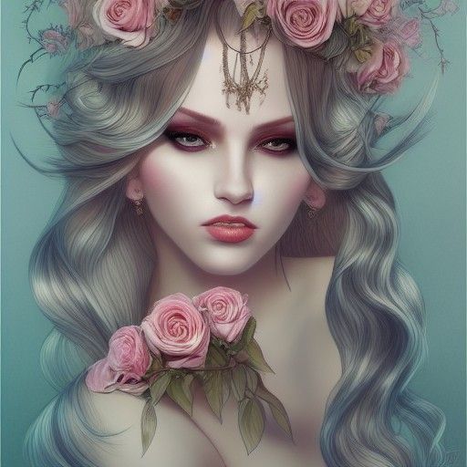 Decadent Androgynous God Portrait in Pastel Colors