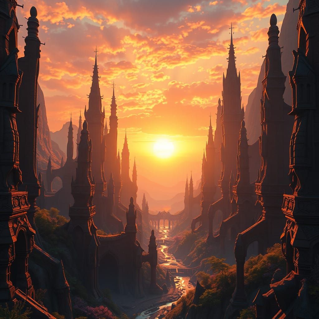 Surreal Dawn Breaks on Mystic Miglos Skraiste in Vibrant, Fa...