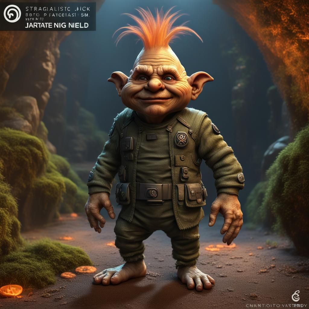 Hyperrealistic Cute Troll as Sci-Fi Character
