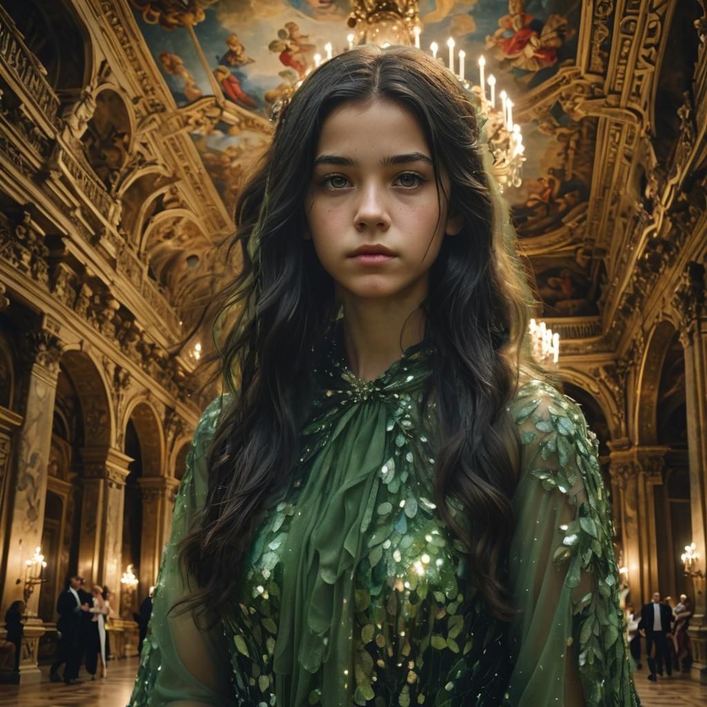 Baroque Ballroom Scene with Dancing Couple