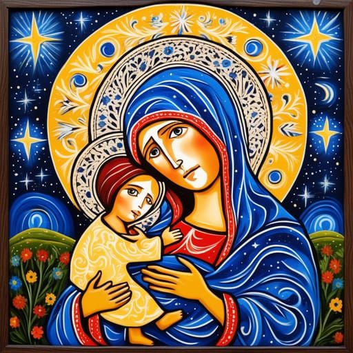 Iconic Depiction of the Virgin Mary