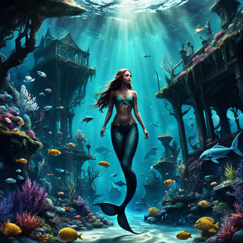 Epic Cinematic Mermaid Realm in Digital Matte Painting