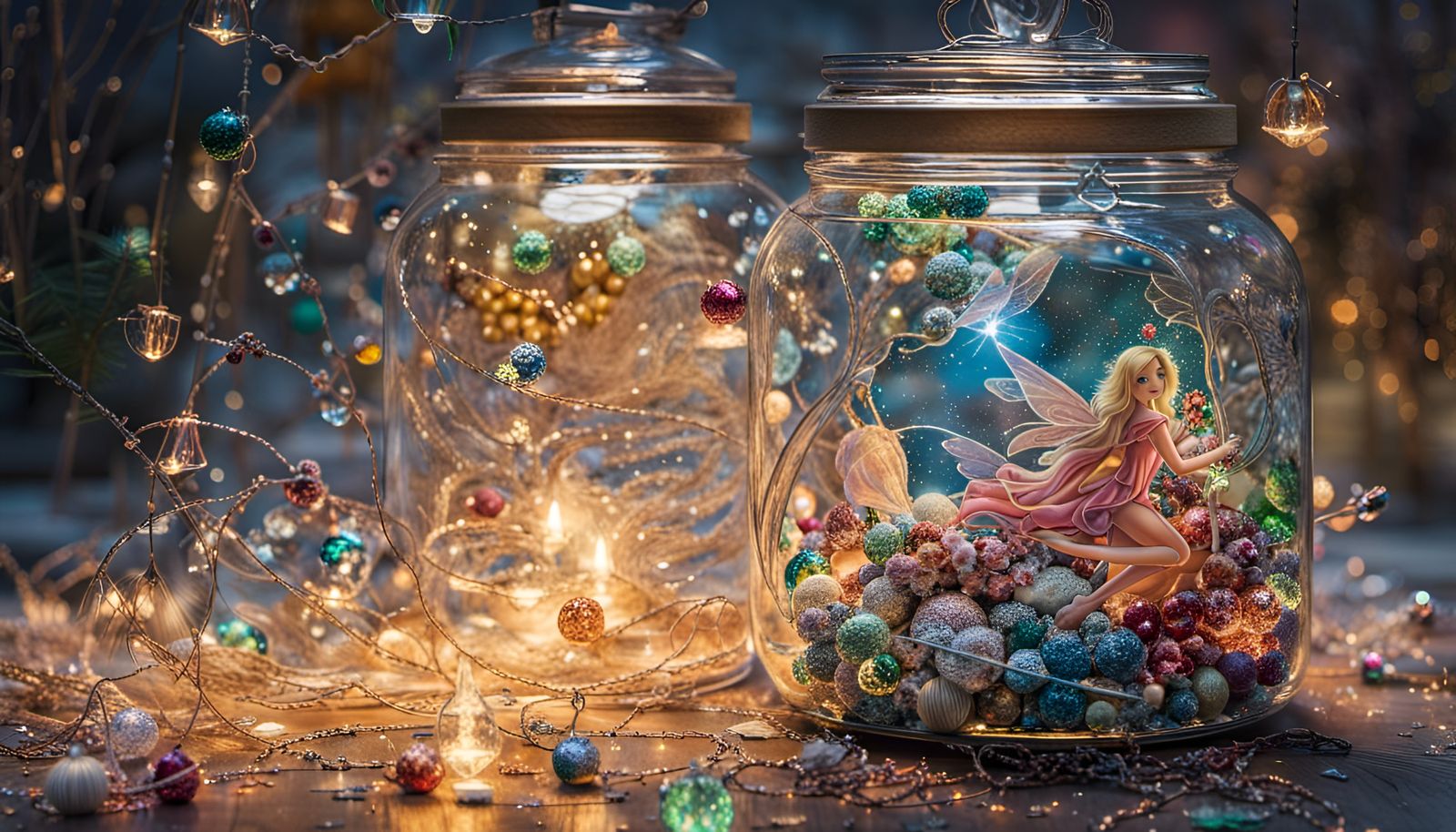 Christmas Fairy in a Jar: Candy Art