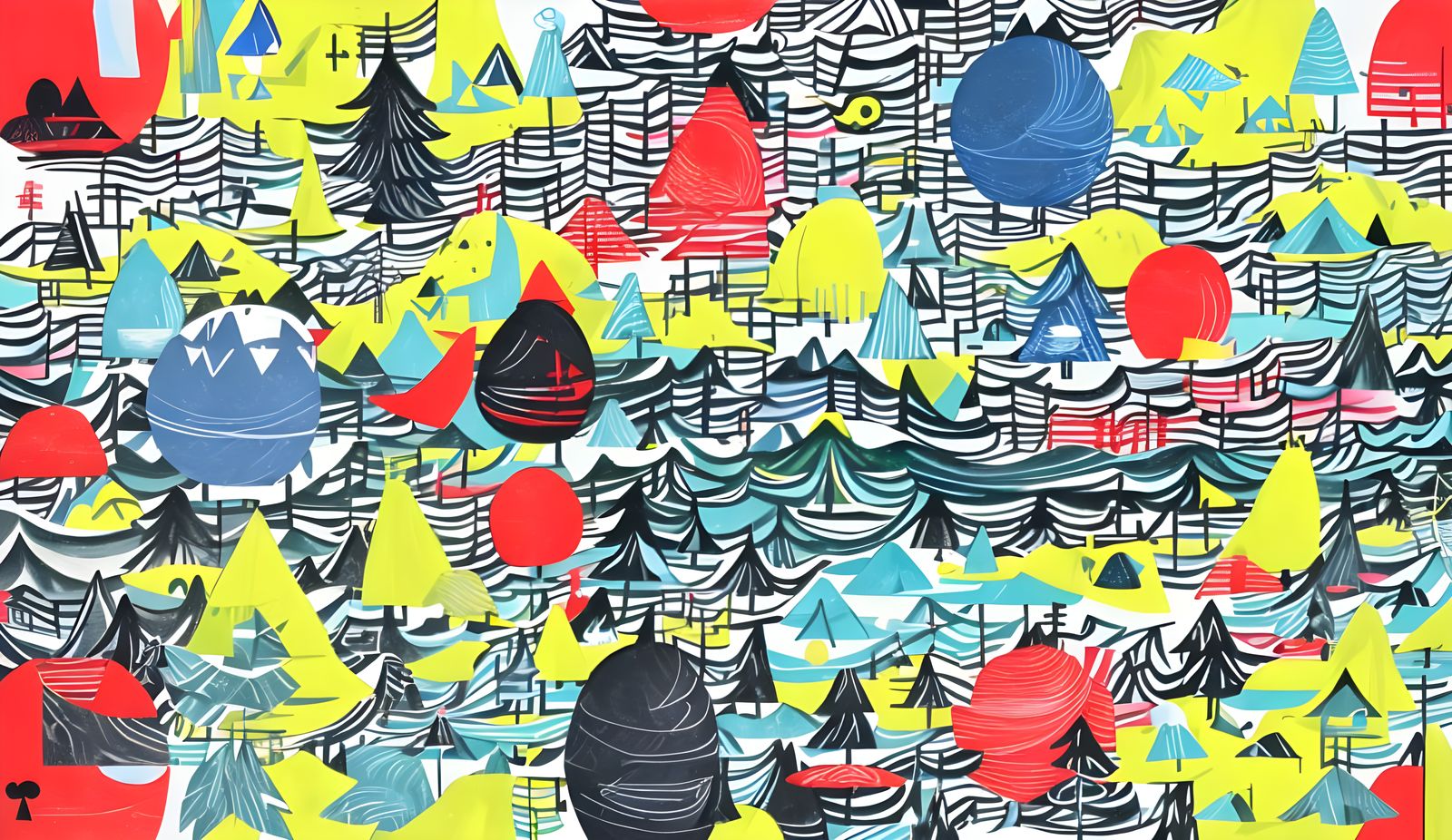 Winter Forest with Abstract Graphic Score Elements