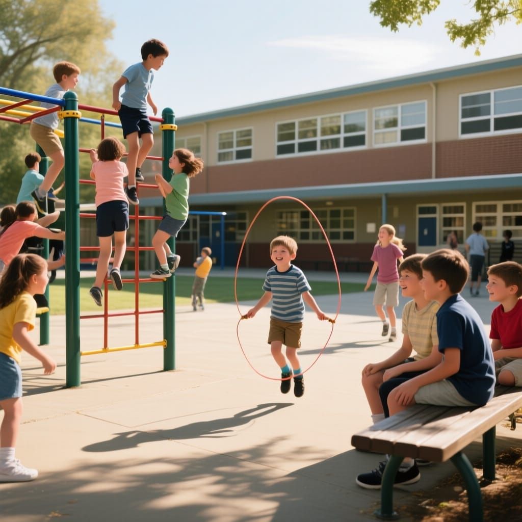 Joyful Schoolyard Recess Photo