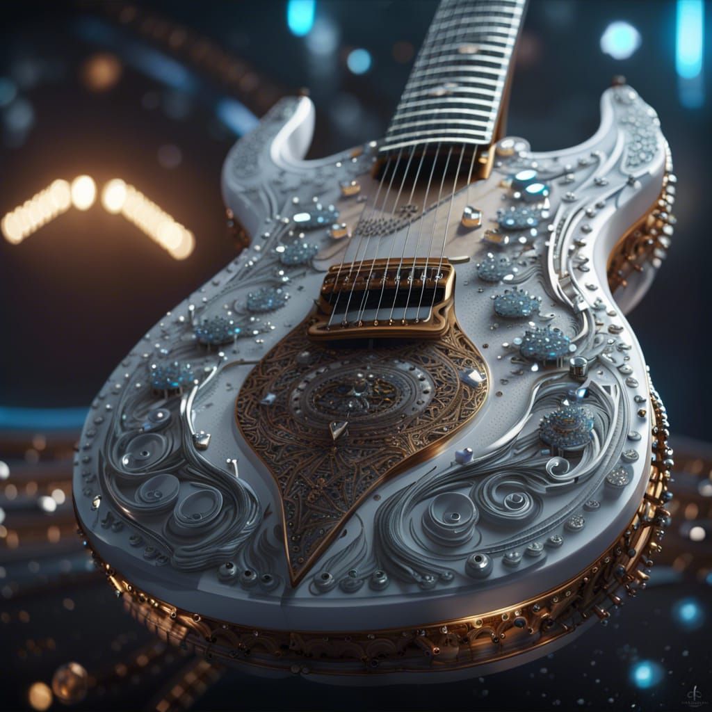 Diamond Studded Pilot Guitar: Fantasy Concept Art