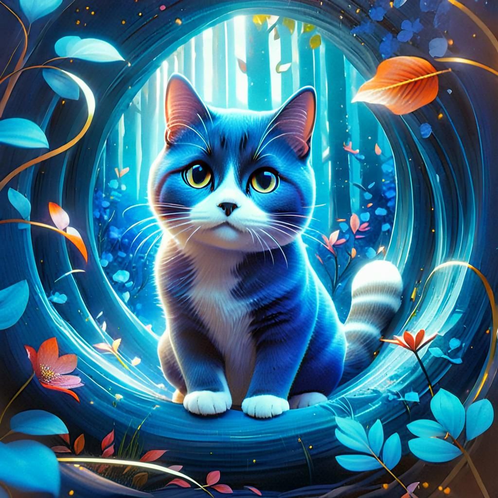 Abstract Azure Dreamscape: Minimalist AI Art