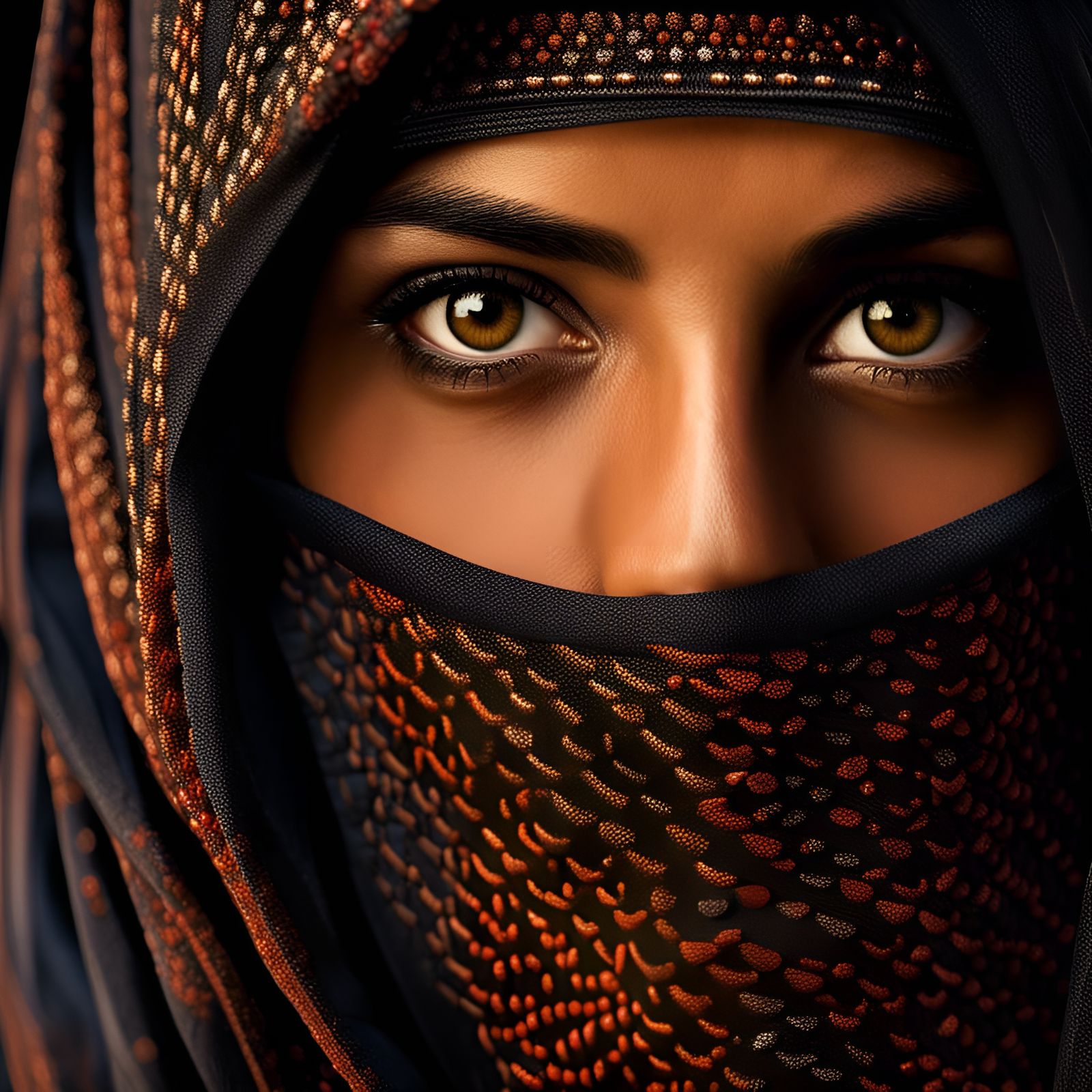 Stunning Portrait of Arab Woman in Burqa