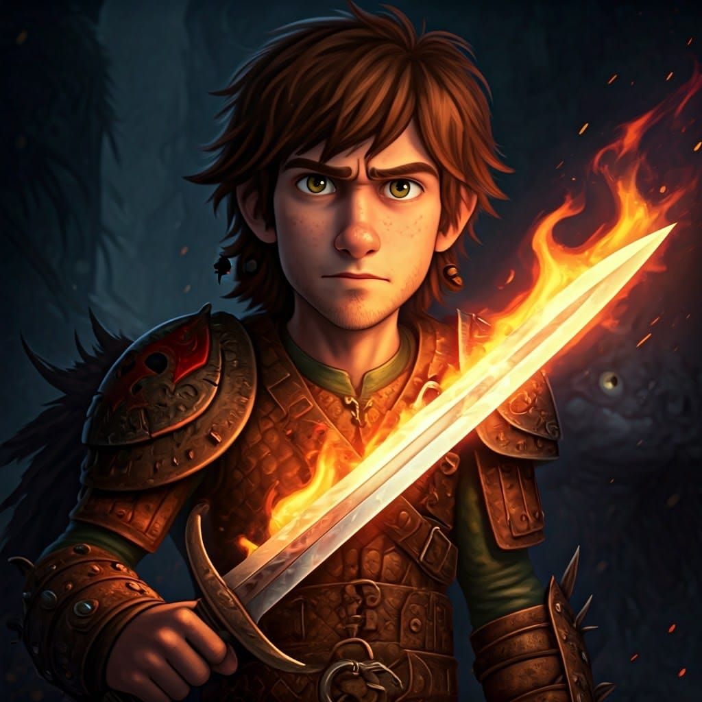 Hiccup and Toothless: Detailed Matte Painting