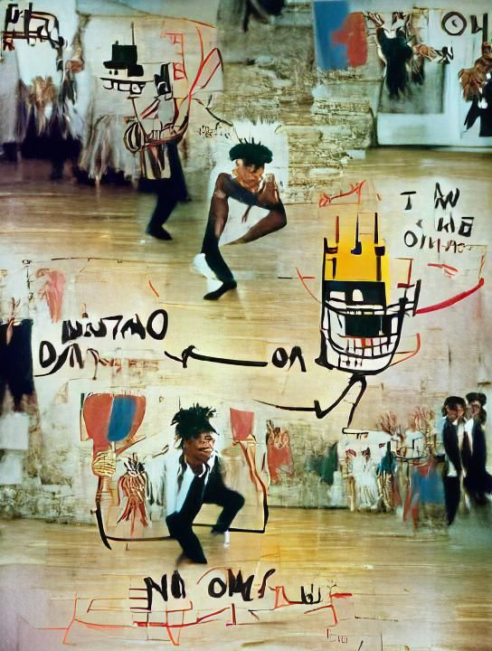Abstract Portrait in Basquiat Style