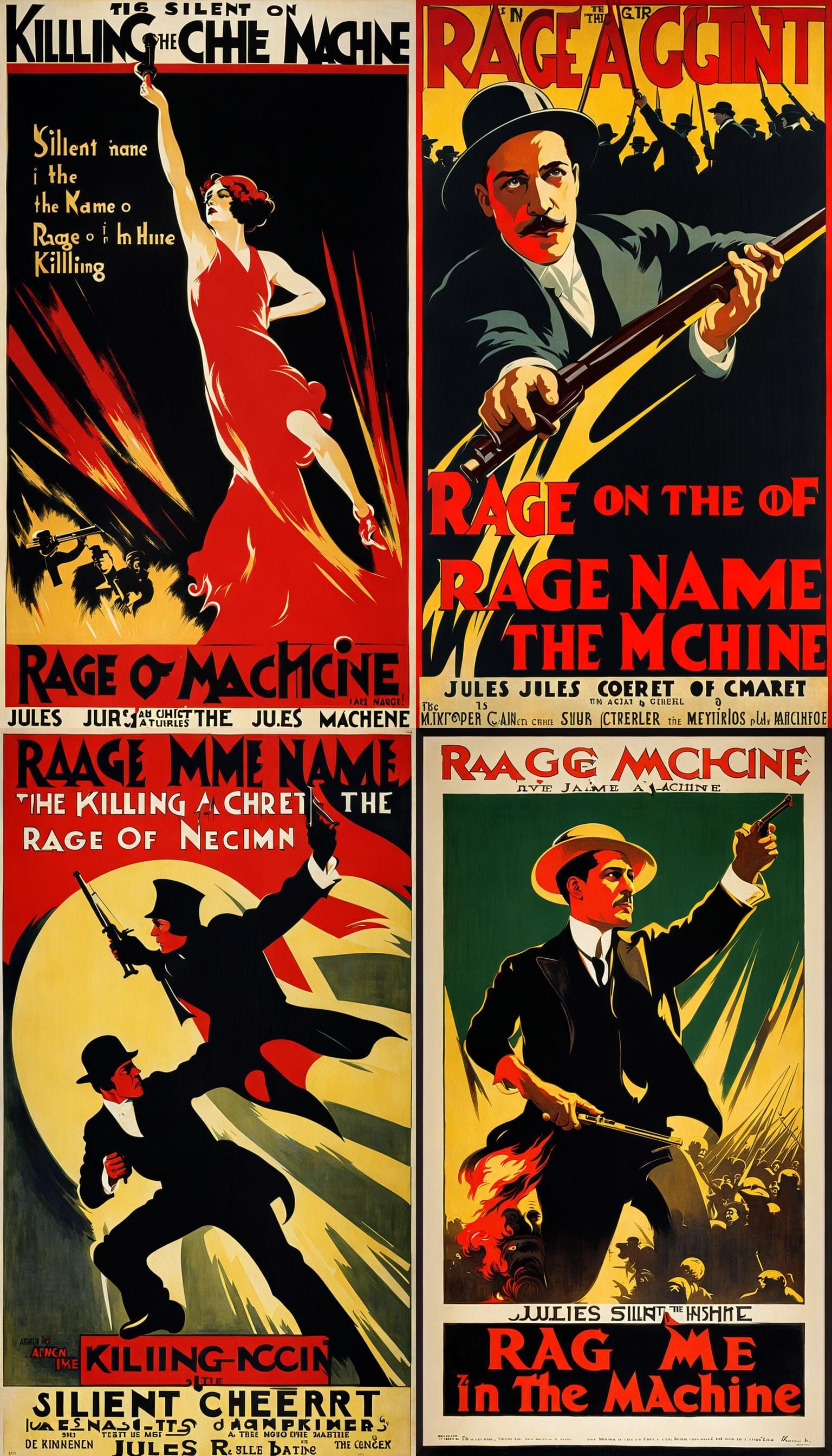 Silent Movie Poster in 1920s Art Nouveau Style