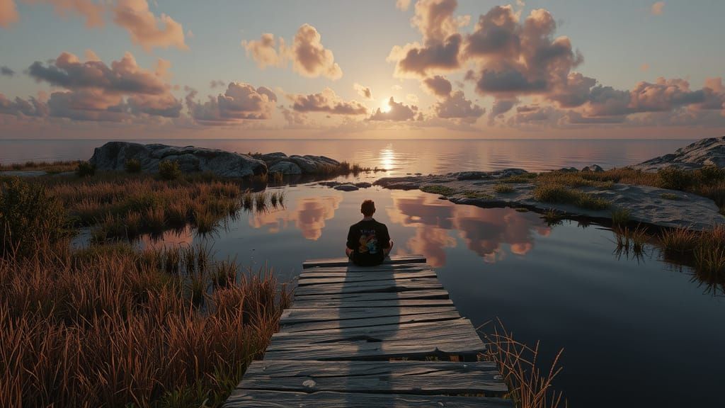 Developer in Virtual Room in Cyberpunk Style