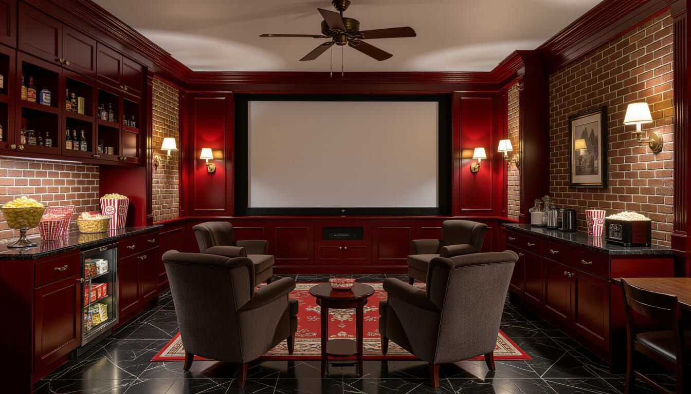 Victorian Movie Room with Widescreen Cinema Experience