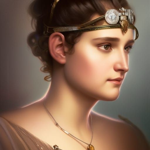 Roman Princess Portrait in Hyperdetailed Concept Art