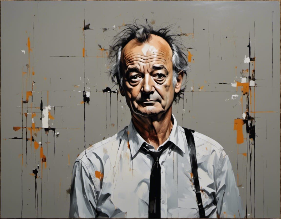 Bill Murray Lost: Modernist Oil Painting